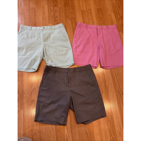 Puma Golf Shorts Lot of 3 Mens 34 Performance Stretch Golf Pink Gray Teal - Picture 2 of 9